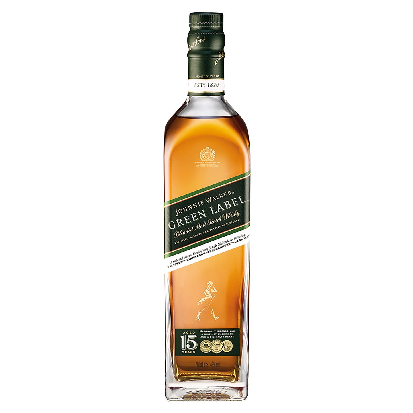 Johnnie Walker Green Label Blended Malt Scotch Whisky 70cl ...